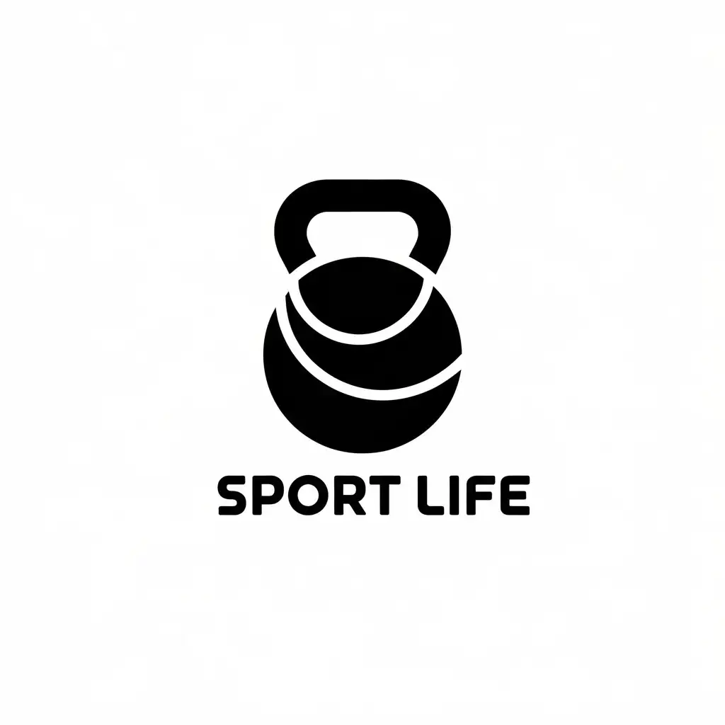 a vector logo design,with the text "sport life", main symbol:shatanga,Minimalistic,be used in Sports Fitness industry,clear background