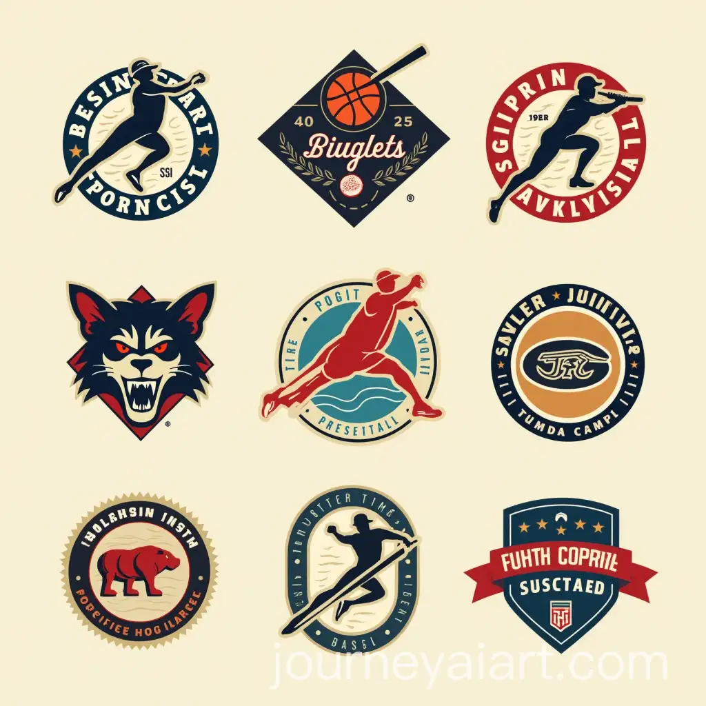 Vintage-Sports-Logos-Designs-with-vintage-aesthetic-from-fictional-sports-teams