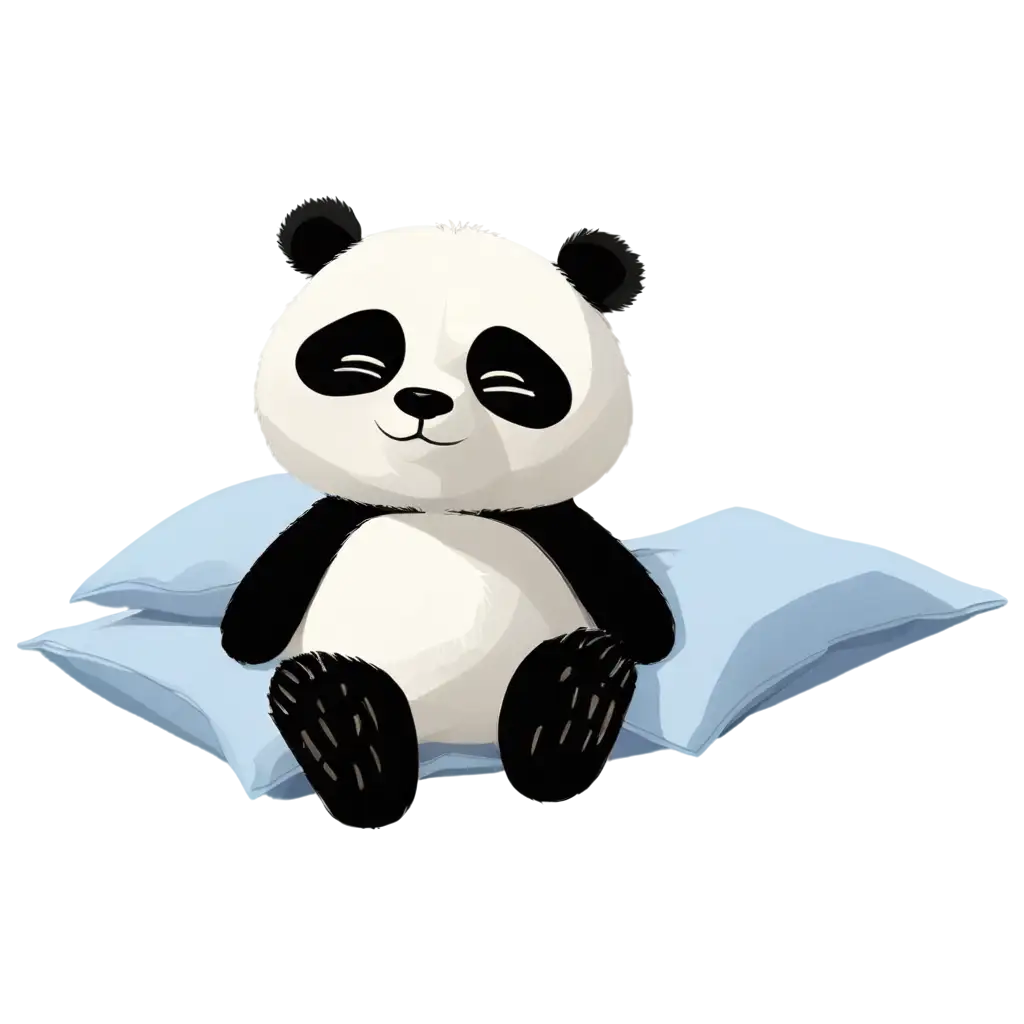 Cartoon Baby panda sleeping looking cute  Make a bed of lazy word for him to sleep