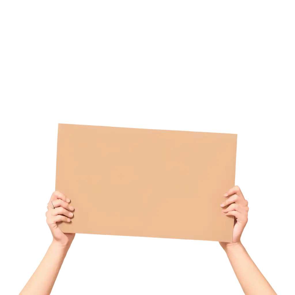 One-Hand-Holding-a-Brown-Blank-Notice-Board-PNG-in-Anime-Style-Perfect-for-Customization-and-Creative-Designs