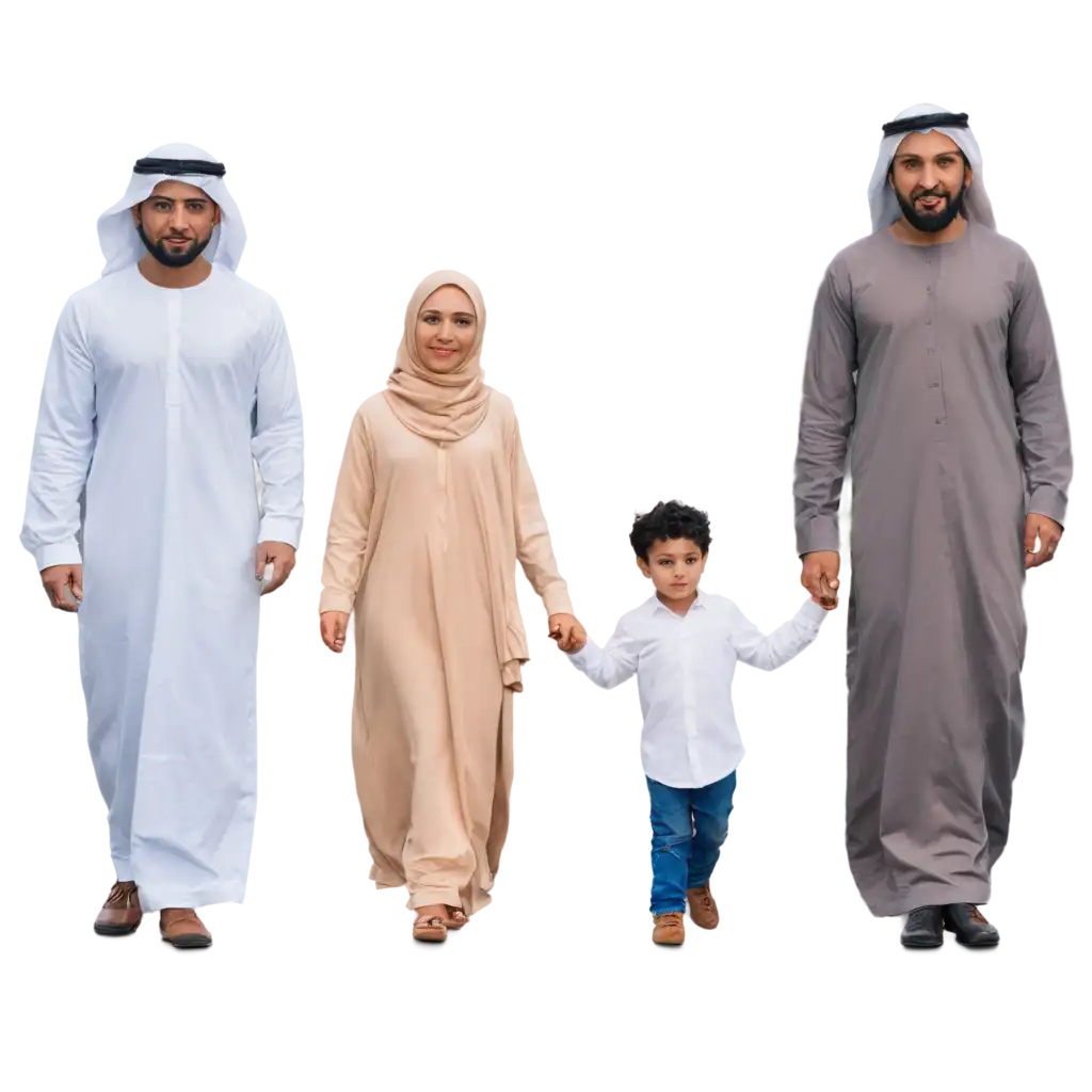 Captivating-Arabic-Family-Walking-on-Street-HighQuality-PNG-Image-for-Diverse-Applications