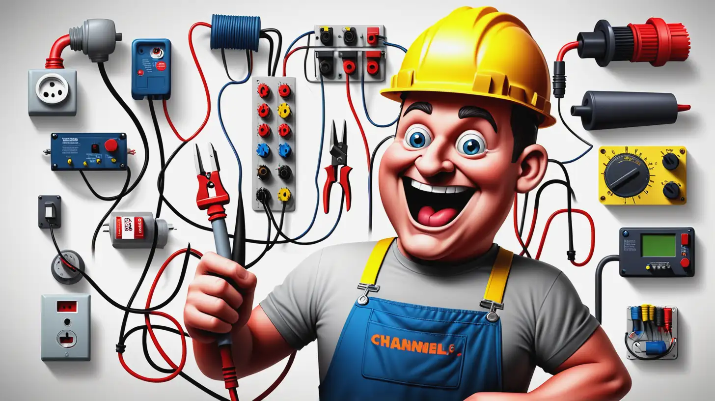 Creative and Humorous Banner for Electrical Installation and Home Tips Channel