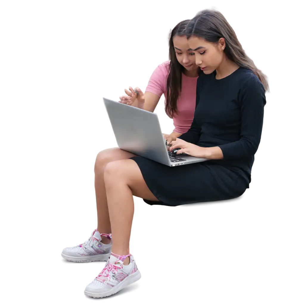 Captivating-Girls-with-Laptops-PNG-Images-for-Diverse-Digital-Use