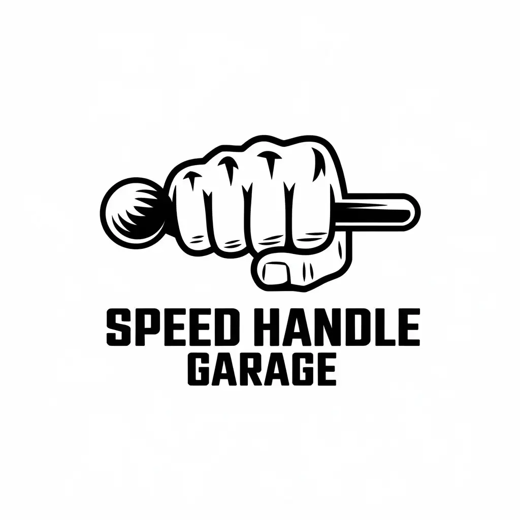 LOGO Design for Speed Handle Garage Fist with Busted Knuckles Holding Speed Handle Theme