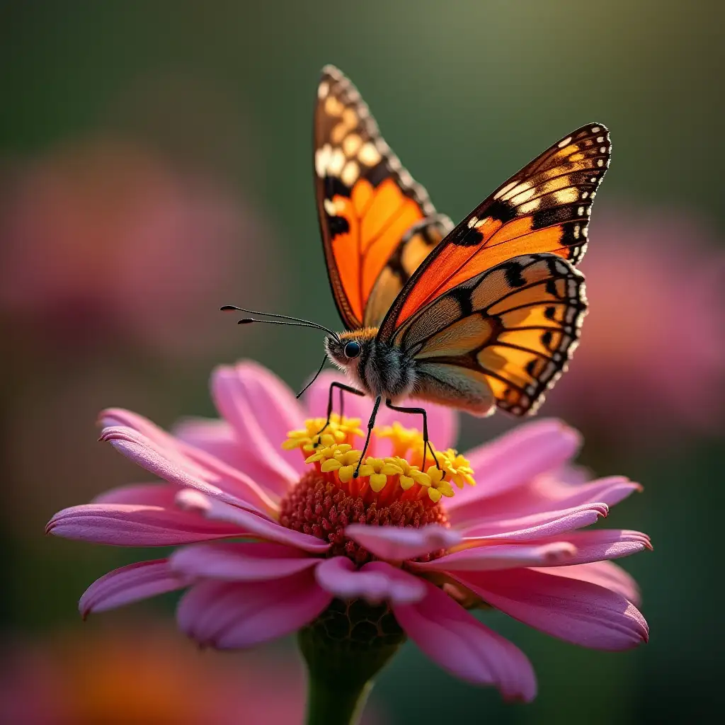 CloseUp-Macro-of-a-Butterfly-on-a-Flower