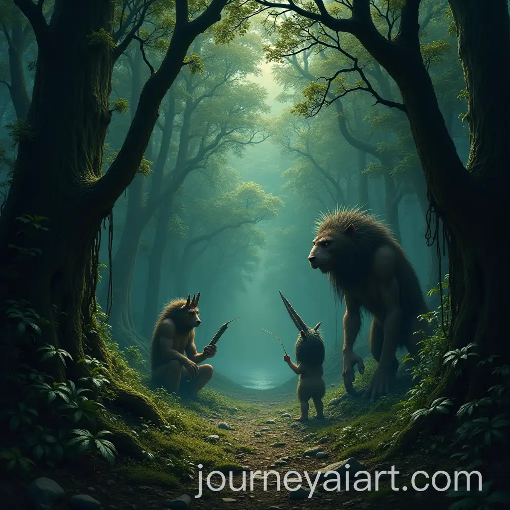 Realistic-Brazilian-Folklore-Characters-in-a-Mysterious-Forest