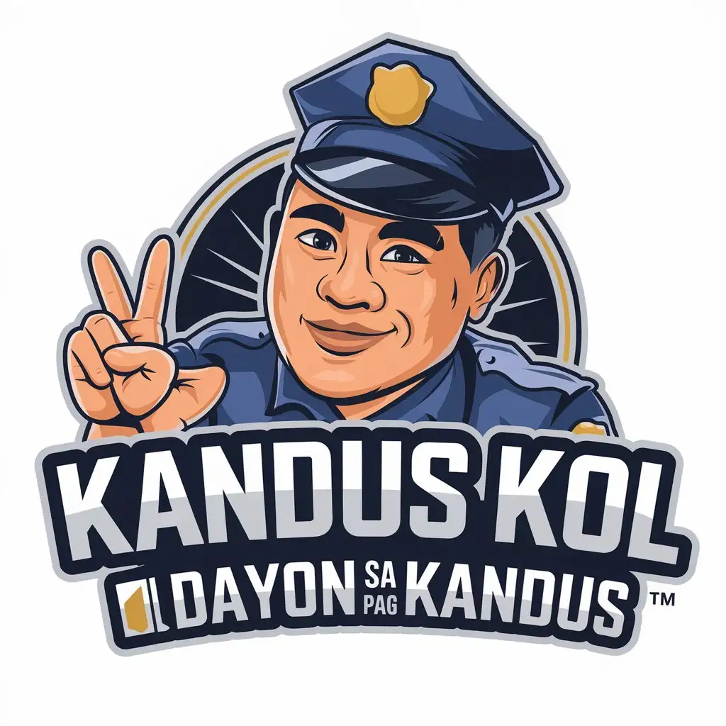 LOGO Design for Kandus Kol Dayon sa Pag Kandus Funny Smiling Human Police Avatar for Entertainment Industry