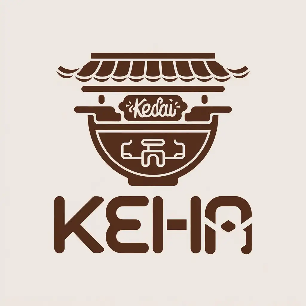 LOGO Design for Kedai Kahuripan Traditional Chinese Bowl Pagoda Symbol with Warm Inviting Vibe