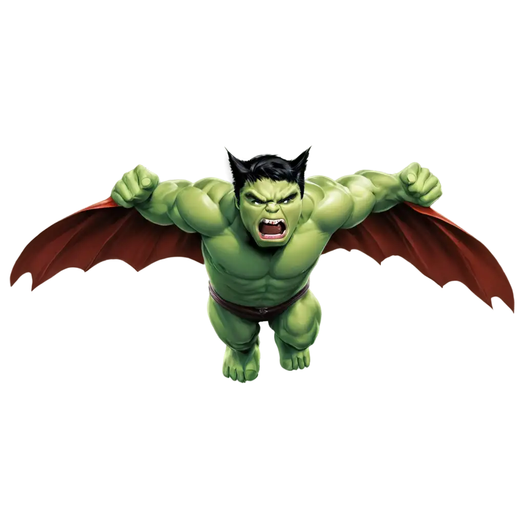 flying cat in hulk look