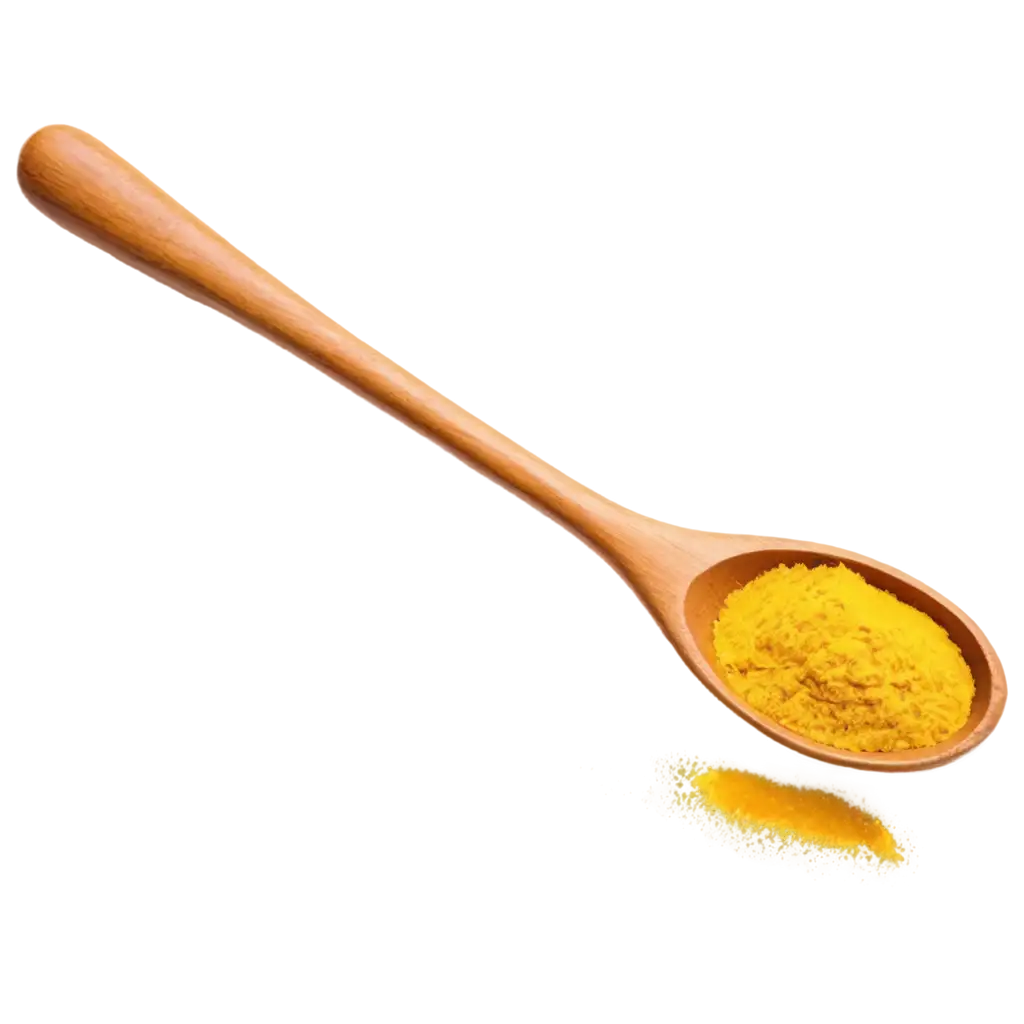 Vibrant-Yellow-Turmeric-Spice-Powder-in-Wooden-Spoon-PNG-HighQuality-Transparent-Image-for-Multiple-Uses