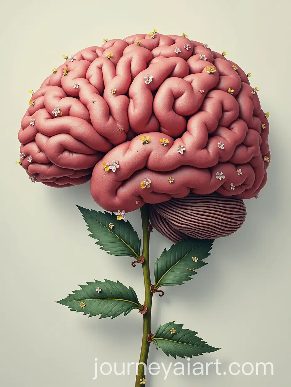 Brain-with-Vinca-Minor-Flowers-Representing-Blood-Vessels