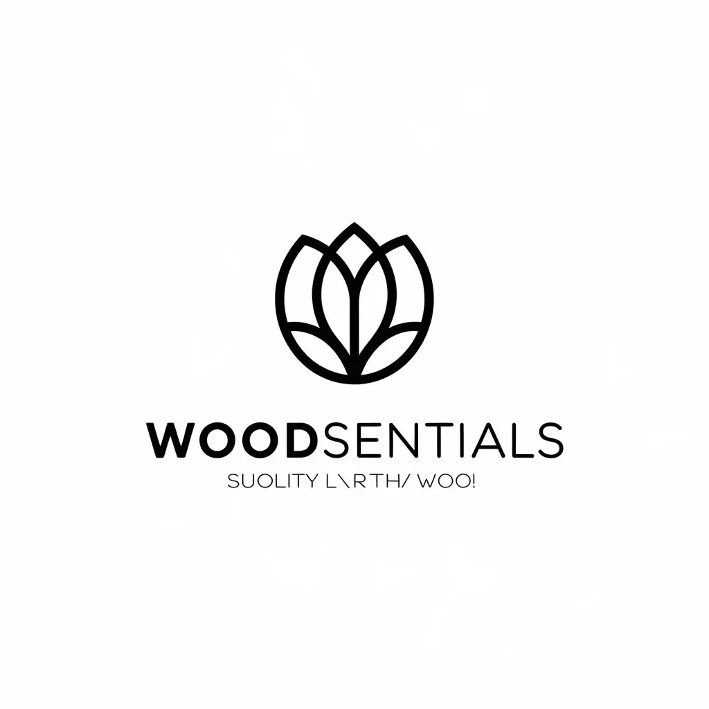 LOGO Design for Woodsentials Minimalist Natural Aesthetic with Earthy Tones and Elegant Lines