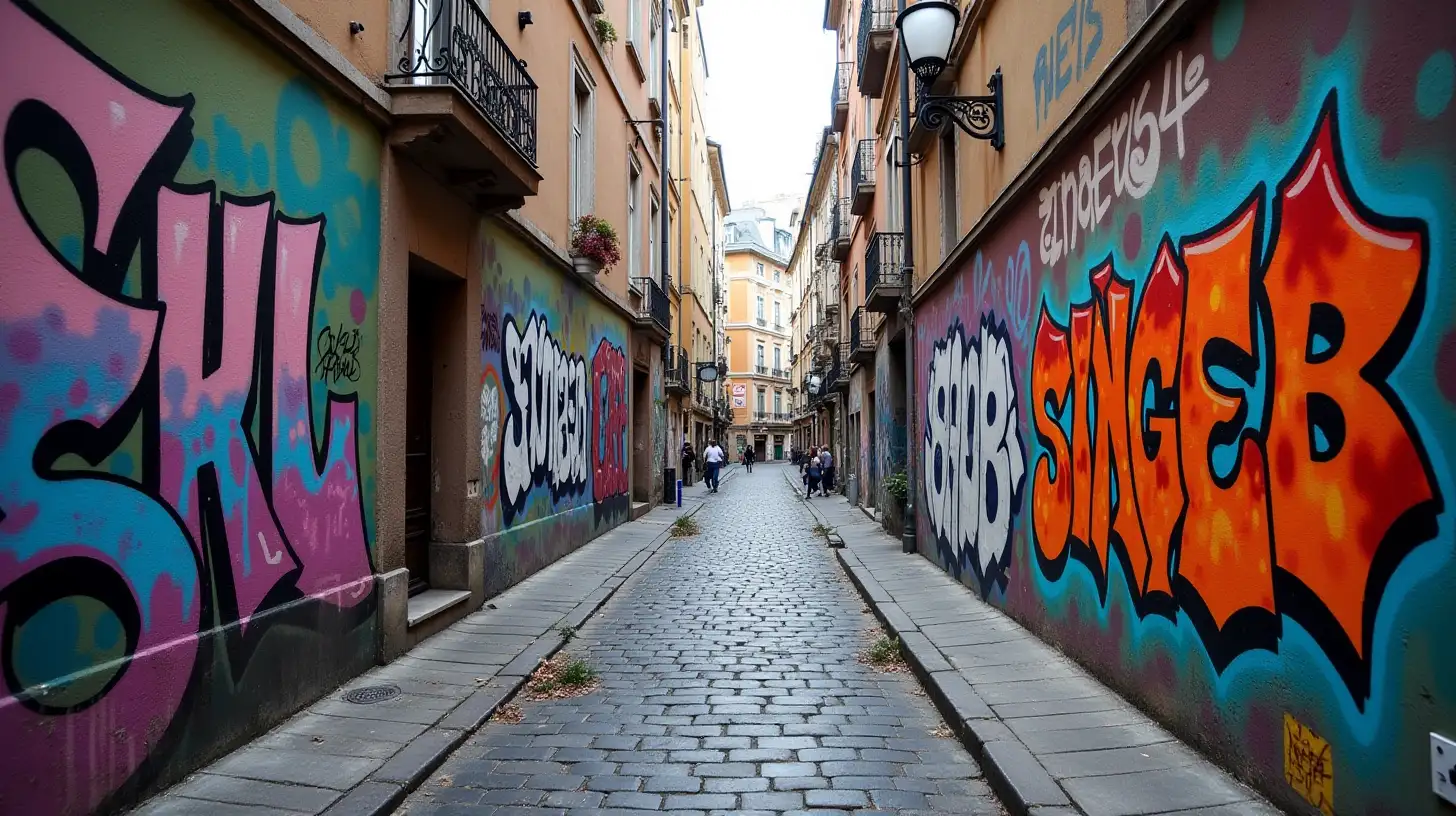 Colorful Graffiti Art on Urban Street Wall