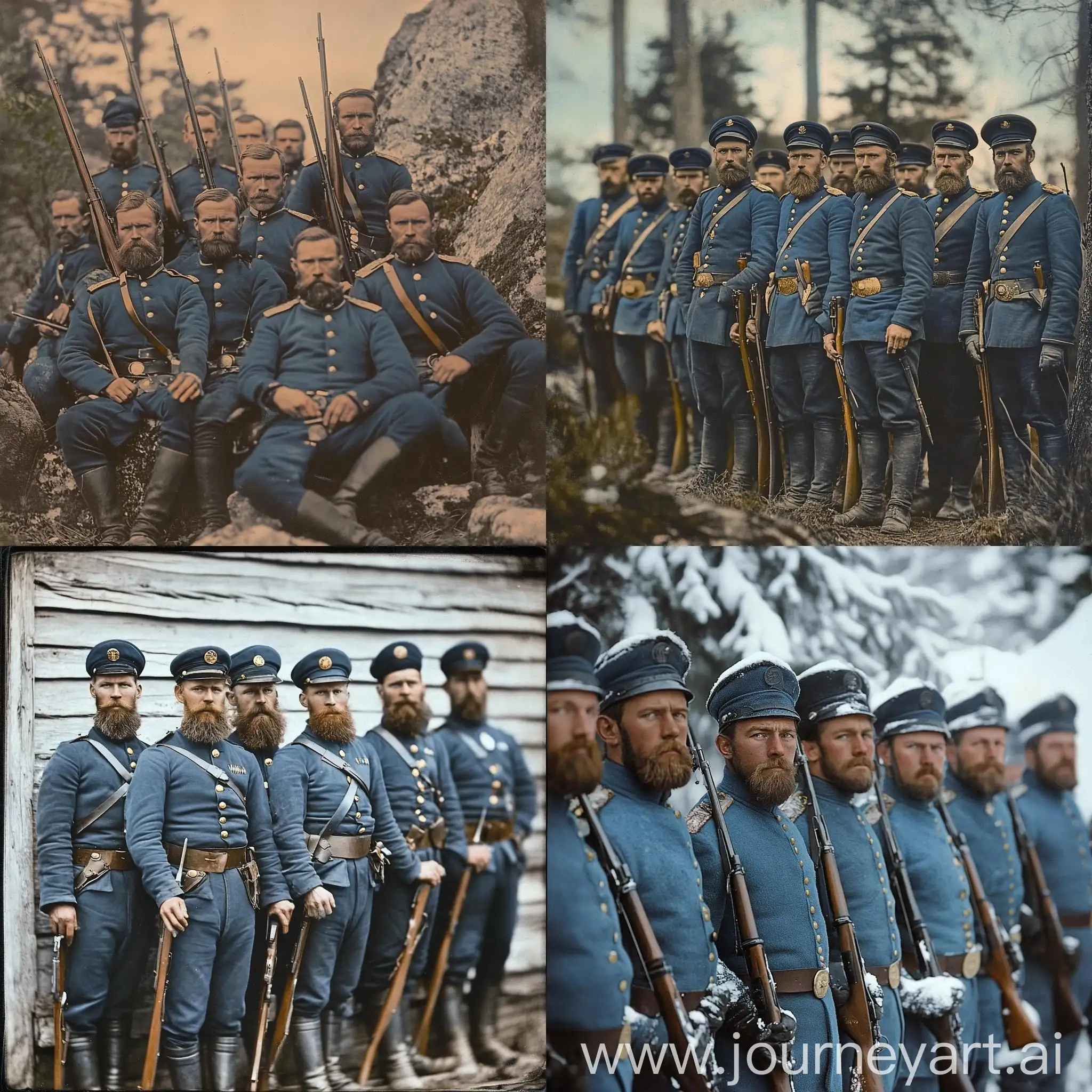 Elite-Finnish-Troops-in-Blue-1863-Historical-Photo