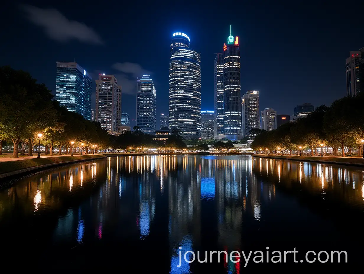 Comets-Over-Lumpini-Park-at-Night