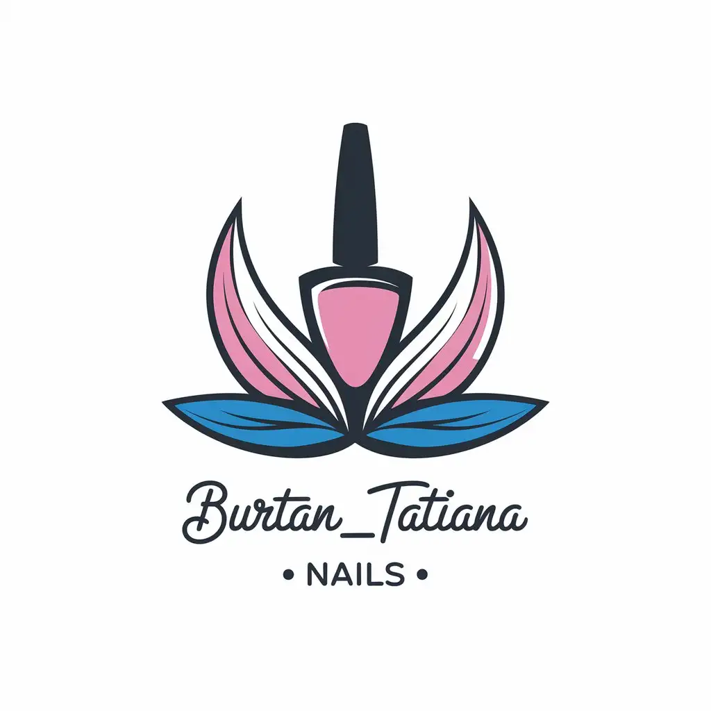 a vector logo design,with the text "Burtan_Tatiana_Nails", main symbol:Lacquer,Moderate,be used in Manicure industry,clear background