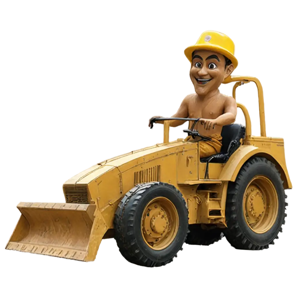 PNG-Image-of-a-Smiling-Yogi-Ji-with-a-Bulldozer-Perfect-for-Various-Creative-Uses