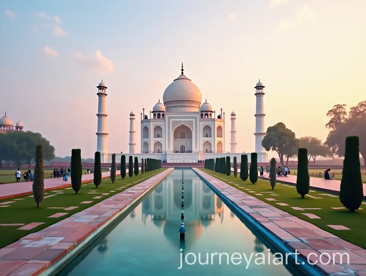 Stunning-Sunrise-View-of-the-Taj-Mahal-with-Reflecting-Pool