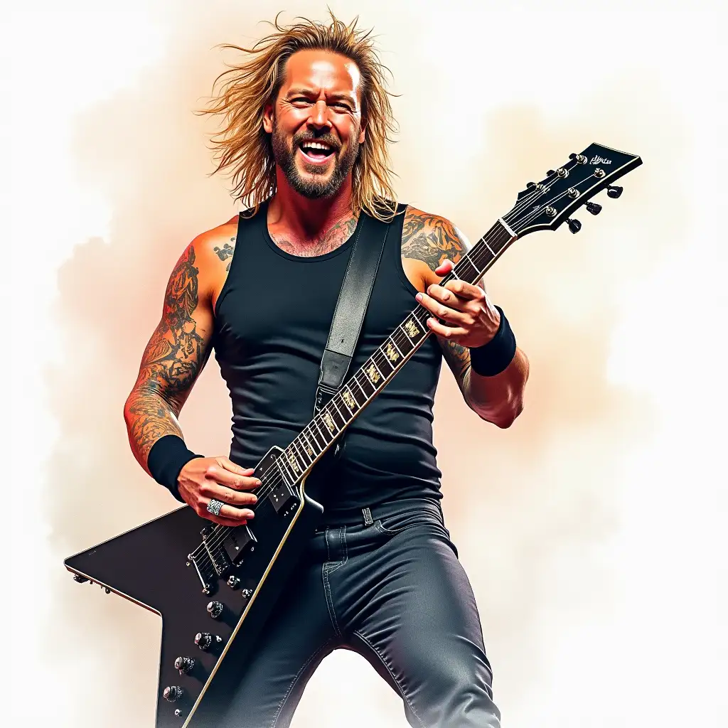 james hetfield From Metallica watercolour