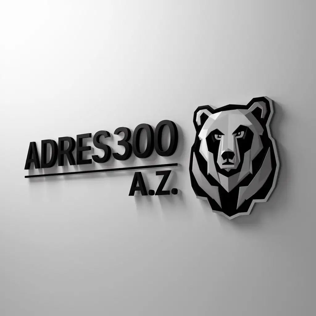 a logo design,with the text "ADRES300 A.Z.", main symbol:MEDVEдь,Moderate,clear background