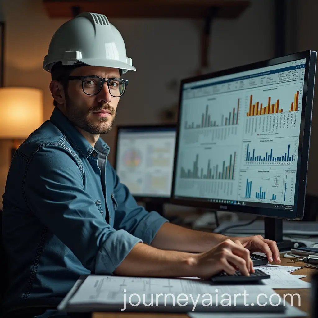 Realistic-Portrait-of-an-Engineer-at-a-Cluttered-Desk-Using-AutoCAD-and-Spreadsheets