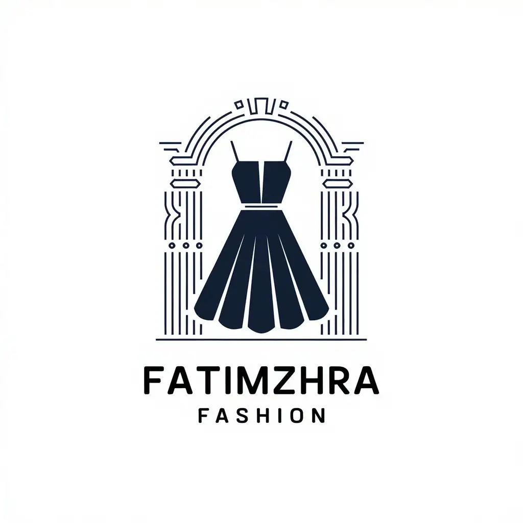 LOGO Design for Fatimzhra Fashion Elegant Vector Logo with Dress Symbol and Modern Style