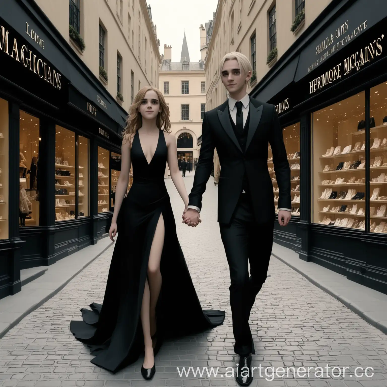 Magicians-Draco-and-Hermione-Stroll-Hand-in-Hand-by-Luxurious-Shops