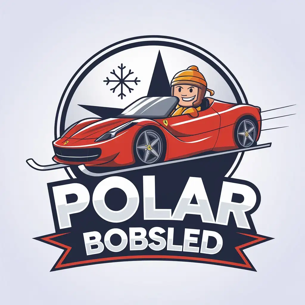 LOGO Design for Polar Bobsled Ferrari Cars Cartoon Characters and Minimalist Style for Internet Industry