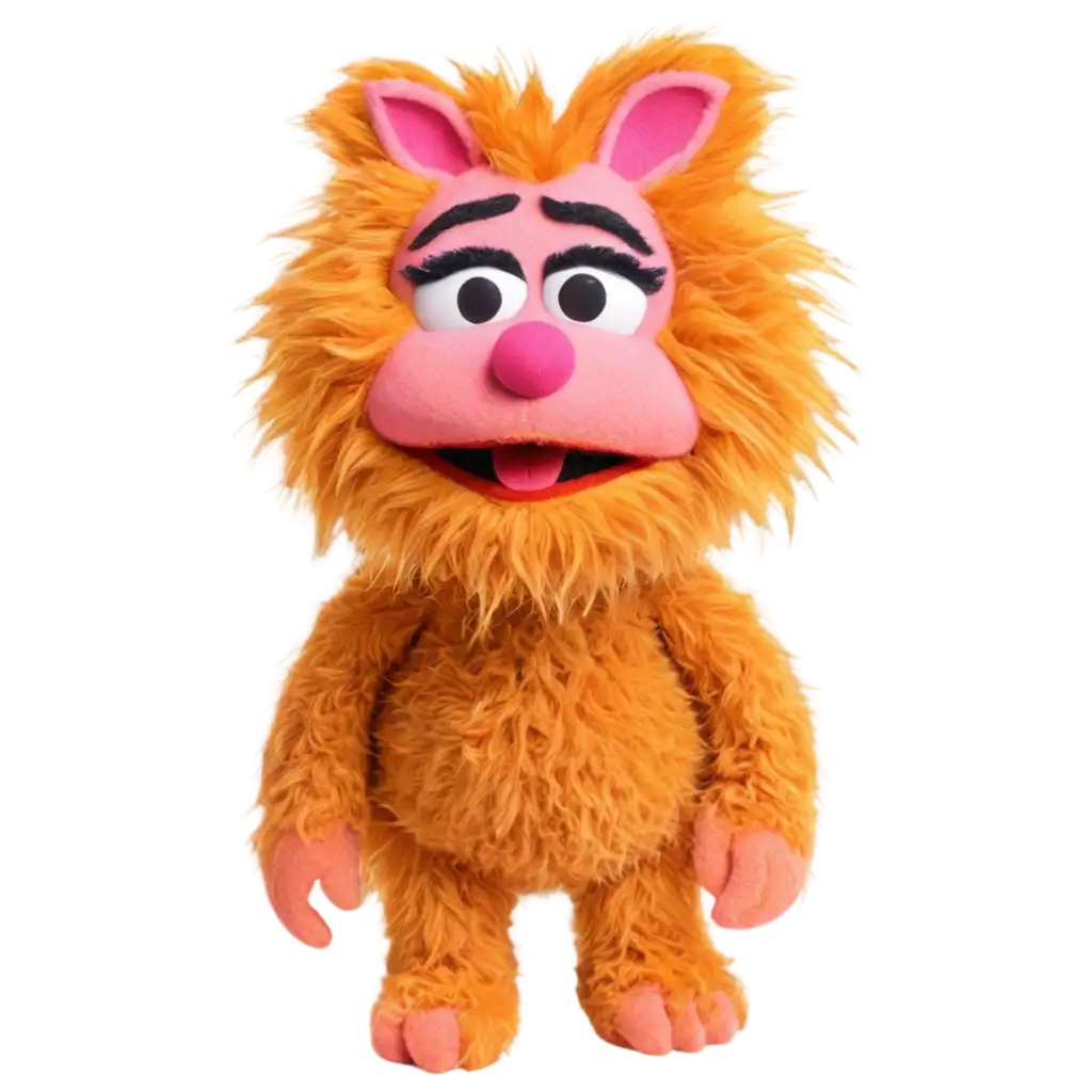 Zoe-Adorable-Orange-Muppet-with-Pink-Nose-HighQuality-PNG-Image-for-Versatile-Use