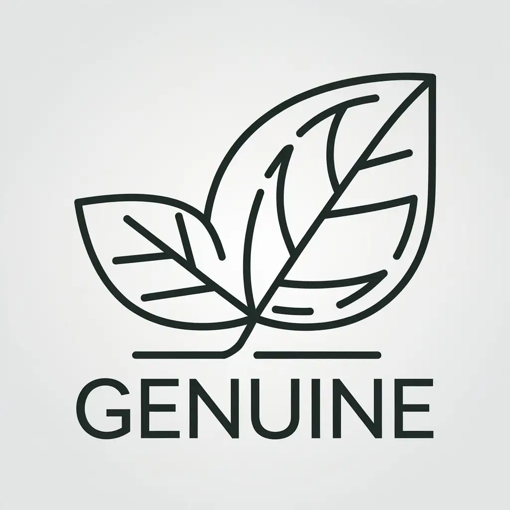 LOGO Design for Genuine Leaf Symbol in Minimalist Style for Retail Industry with Clear Background