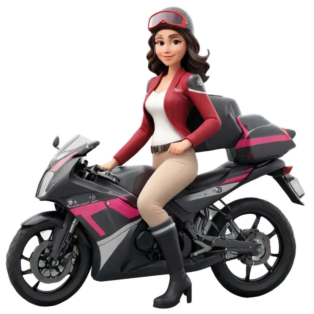 Girl motorcycle delivery person