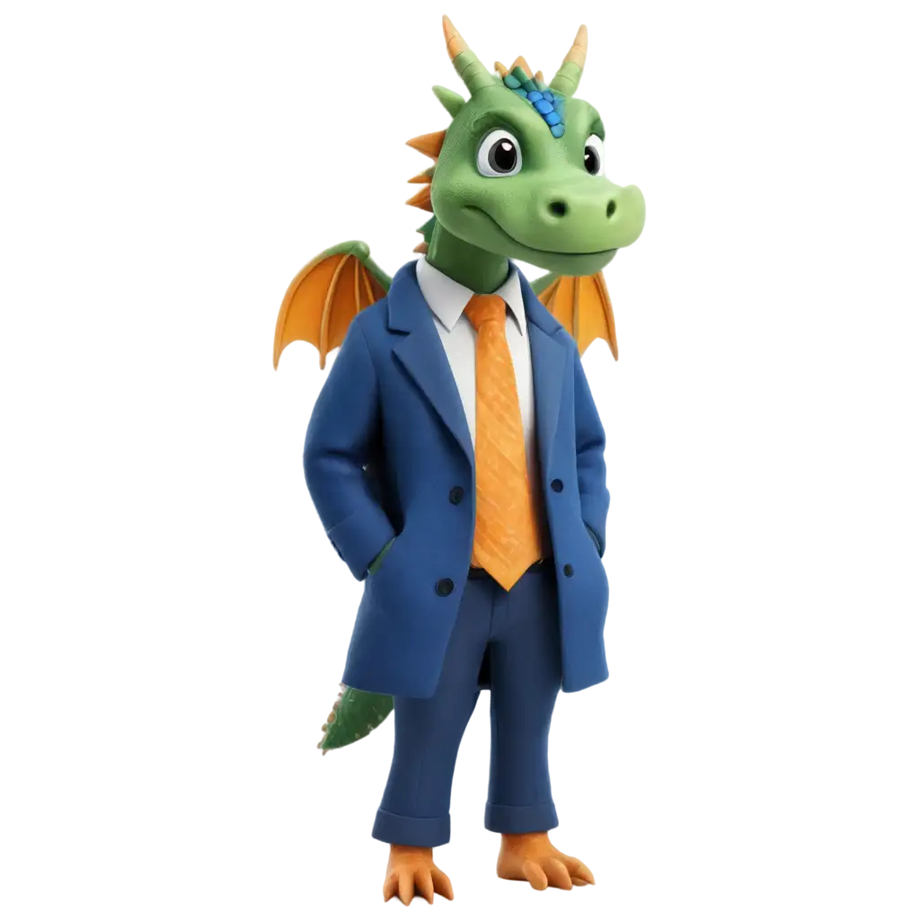 Dragon-Wearing-a-Coat-and-Tie-PNG-Image-Perfect-for-Professional-and-Creative-Projects