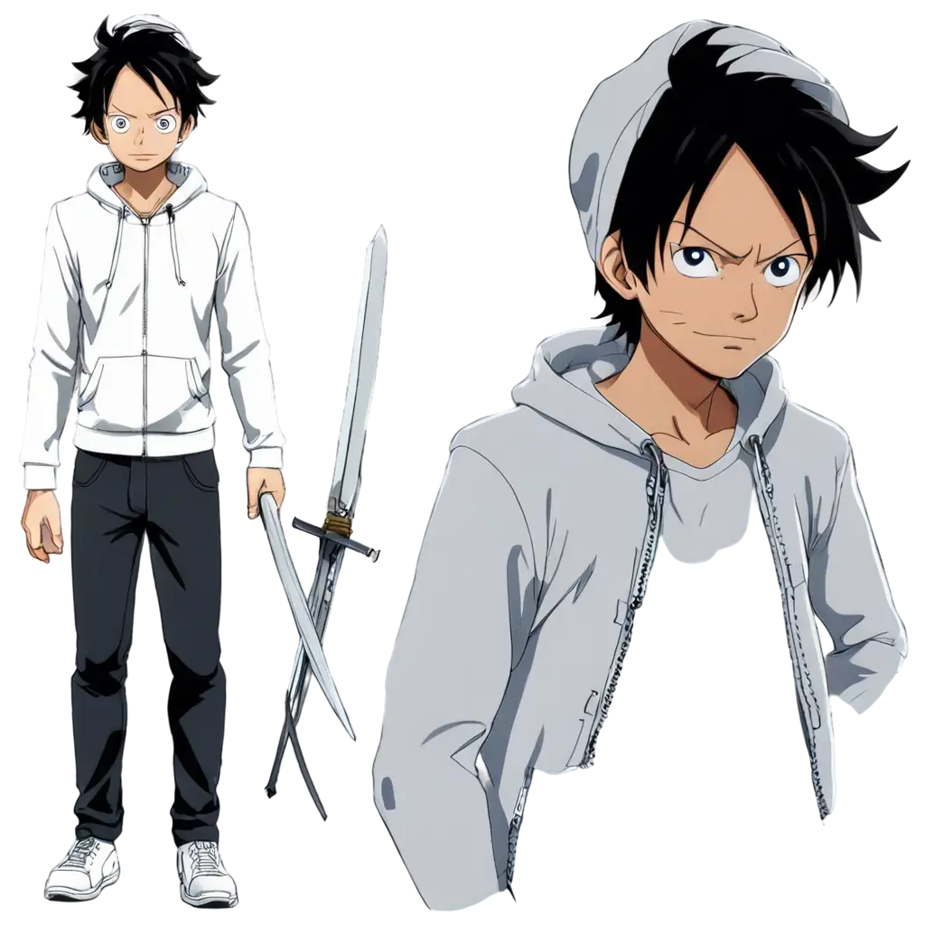 Luffy-in-White-Hoodie-and-Sword-2D-Anime-PNG-Image-for-Diverse-Applications