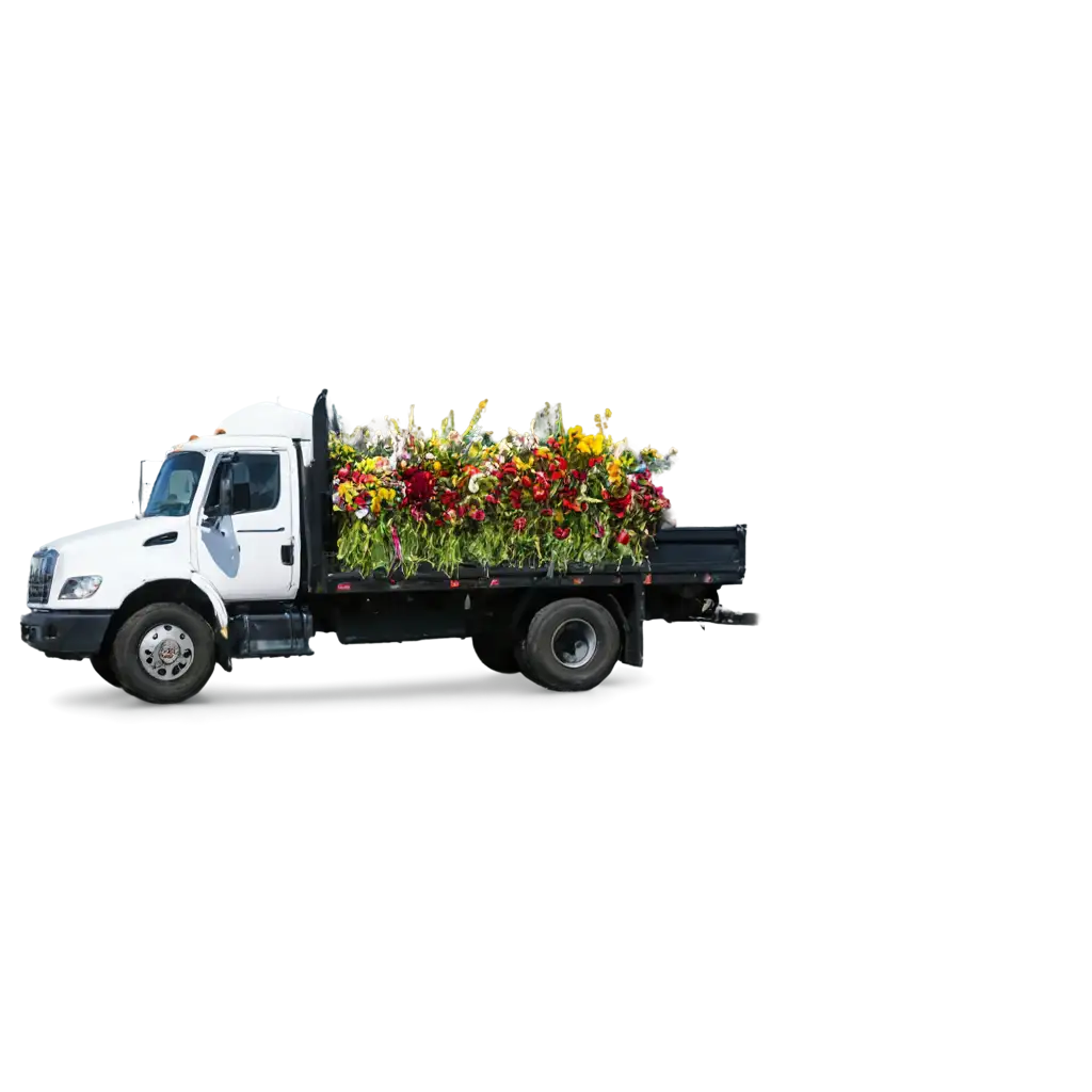 Truck-Carries-Flowers-PNG-HighQuality-Image-for-Versatile-Usage