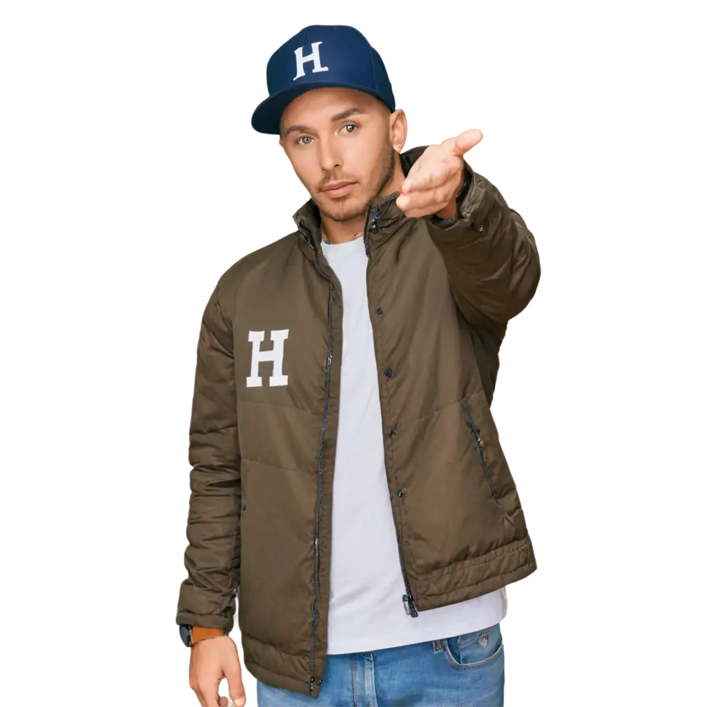 Handsome-Man-in-a-Jacket-with-Hat-Featuring-H-Logo-PNG-Image-for-HighQuality-Visuals