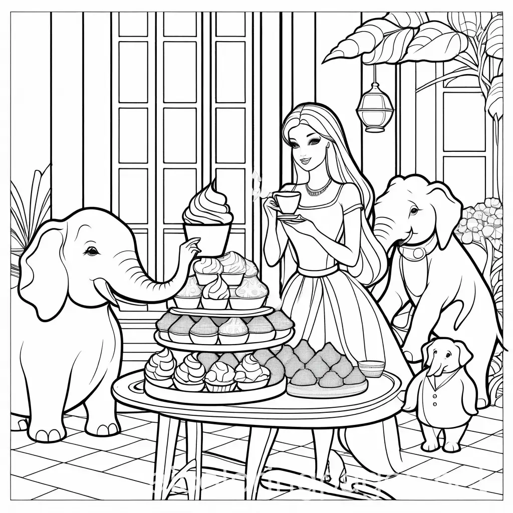 Barbie-Enjoys-a-Playful-Breakfast-with-Puffin-Dolphin-and-Elephant