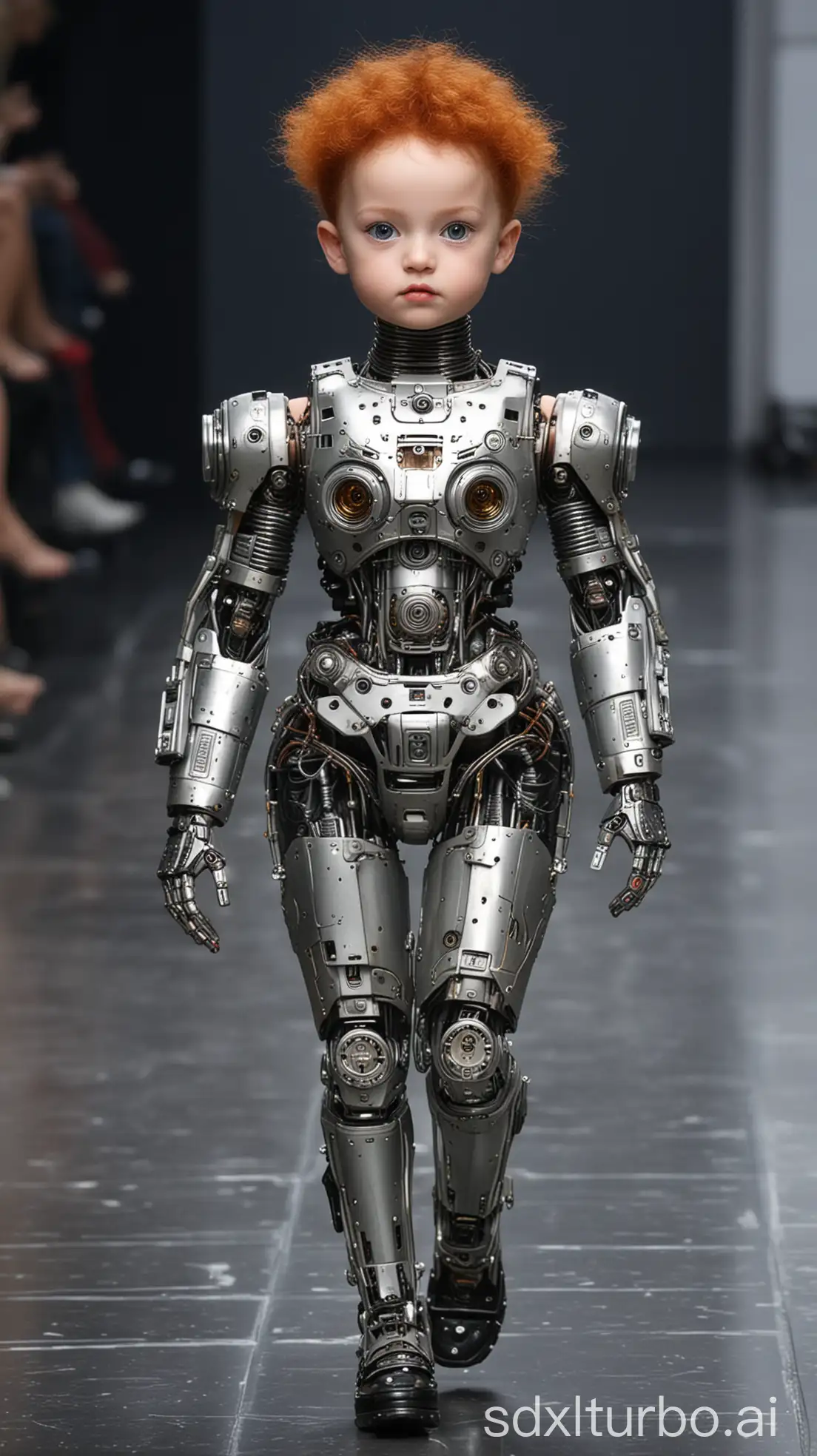 Eccentric-Baby-Robot-Model-Strutting-Down-Paris-Fashion-Week-Runway