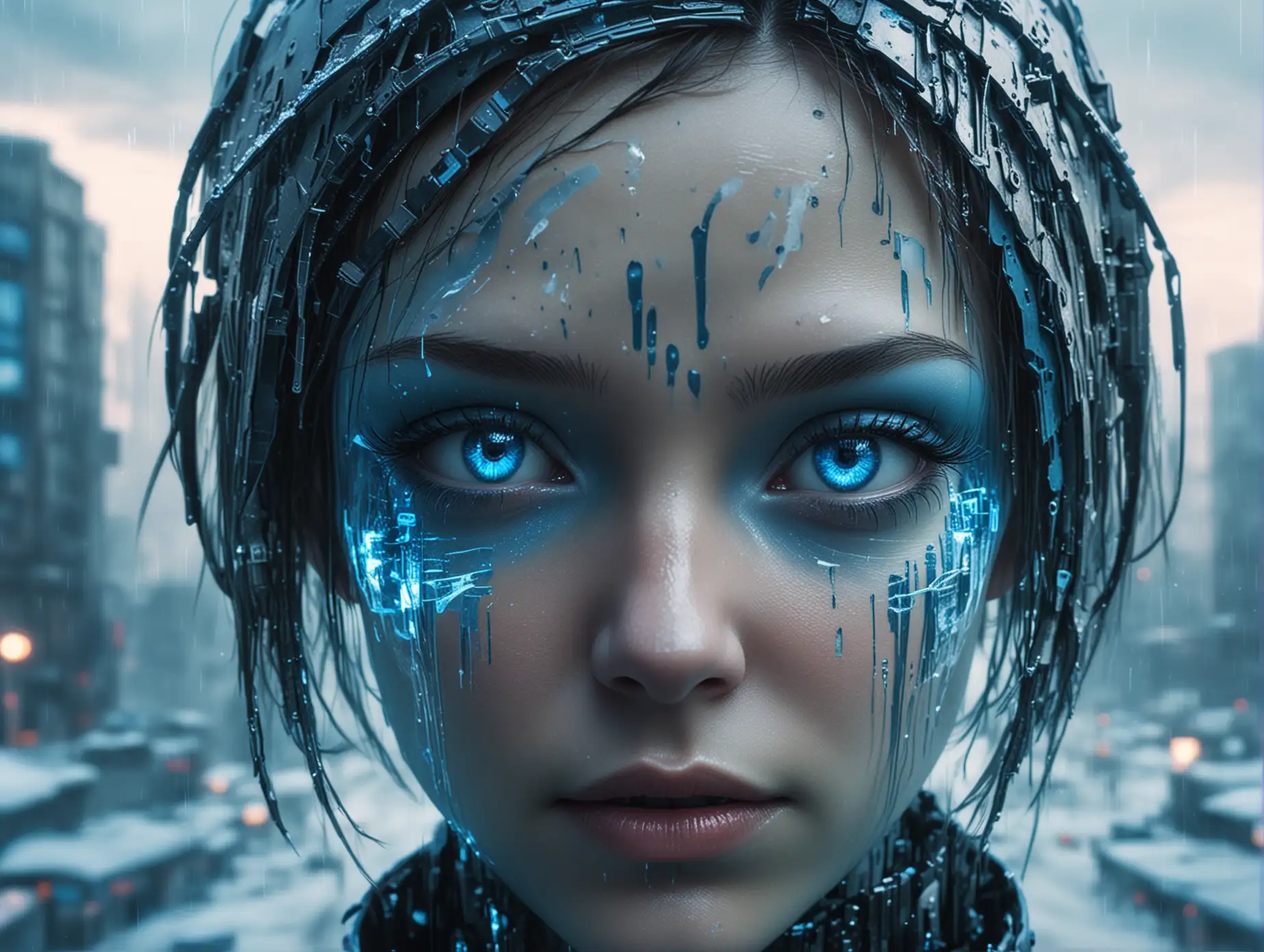 Cyborg-Girl-with-Ice-Eyes-in-Cyberpunk-City-at-Dawn