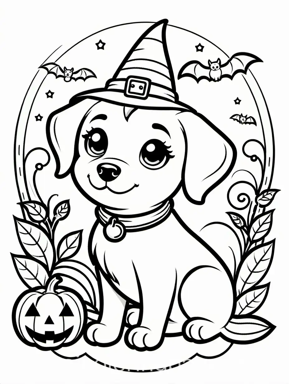 Cute-Dog-Halloween-Coloring-Page-Black-and-White-Line-Art