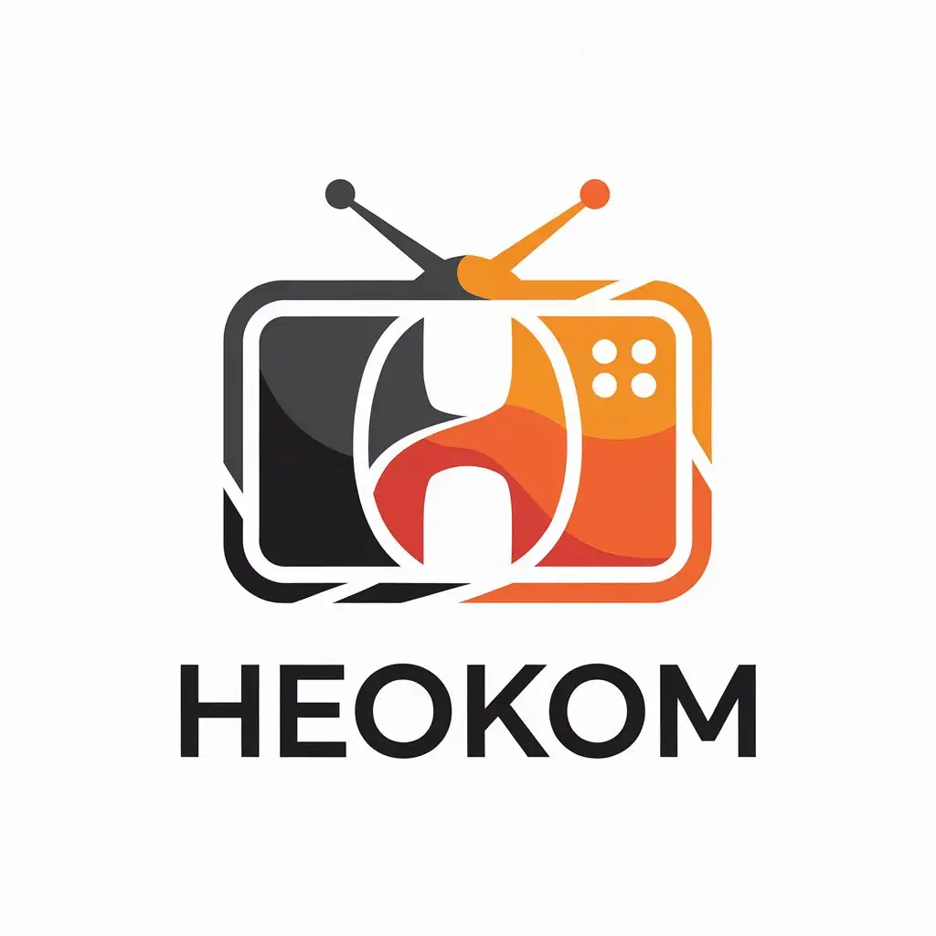 LOGO Design for HEOKOM Vector Televisor Symbol with Clear Background for Internet Industry