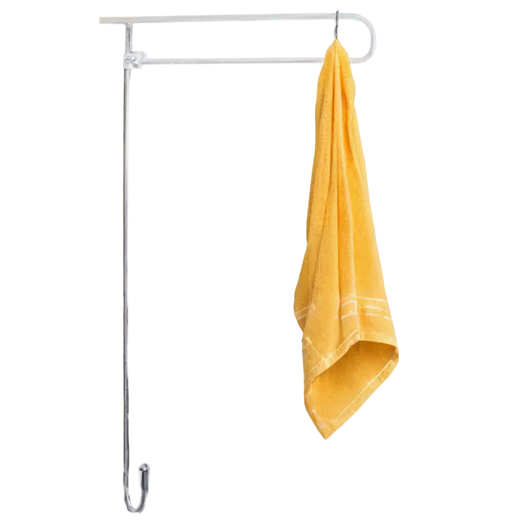 Yellow-Towel-Hanging-on-a-Hook-PNG-Image-for-Crisp-Visuals-and-Versatile-Use