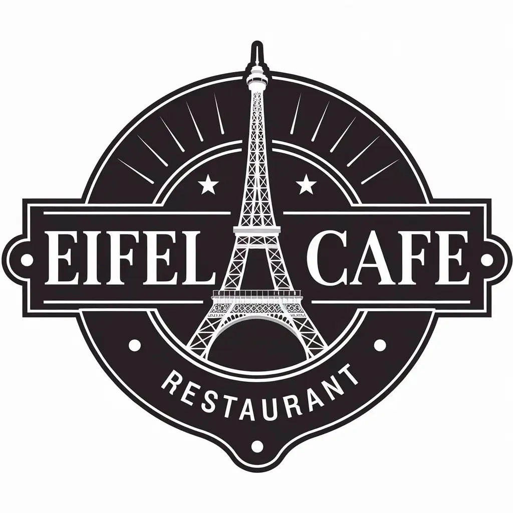 LOGO Design for Eiffel Cafe Eiffel Tower Symbol with Modern Style for Restaurant Industry