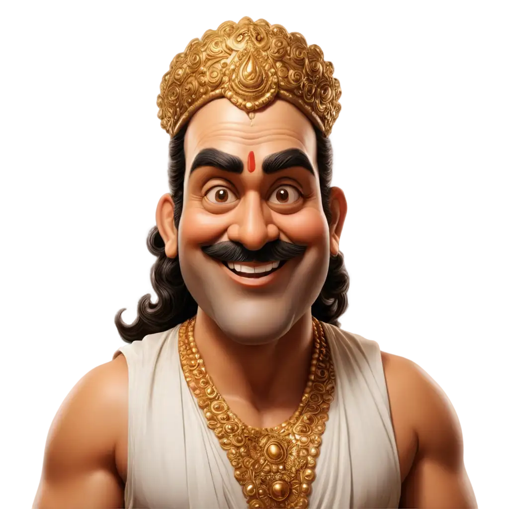 MAHABALI-Caricature-Happy-Smiling-Face-PNG-Image-Delightful-and-Vibrant-Illustration