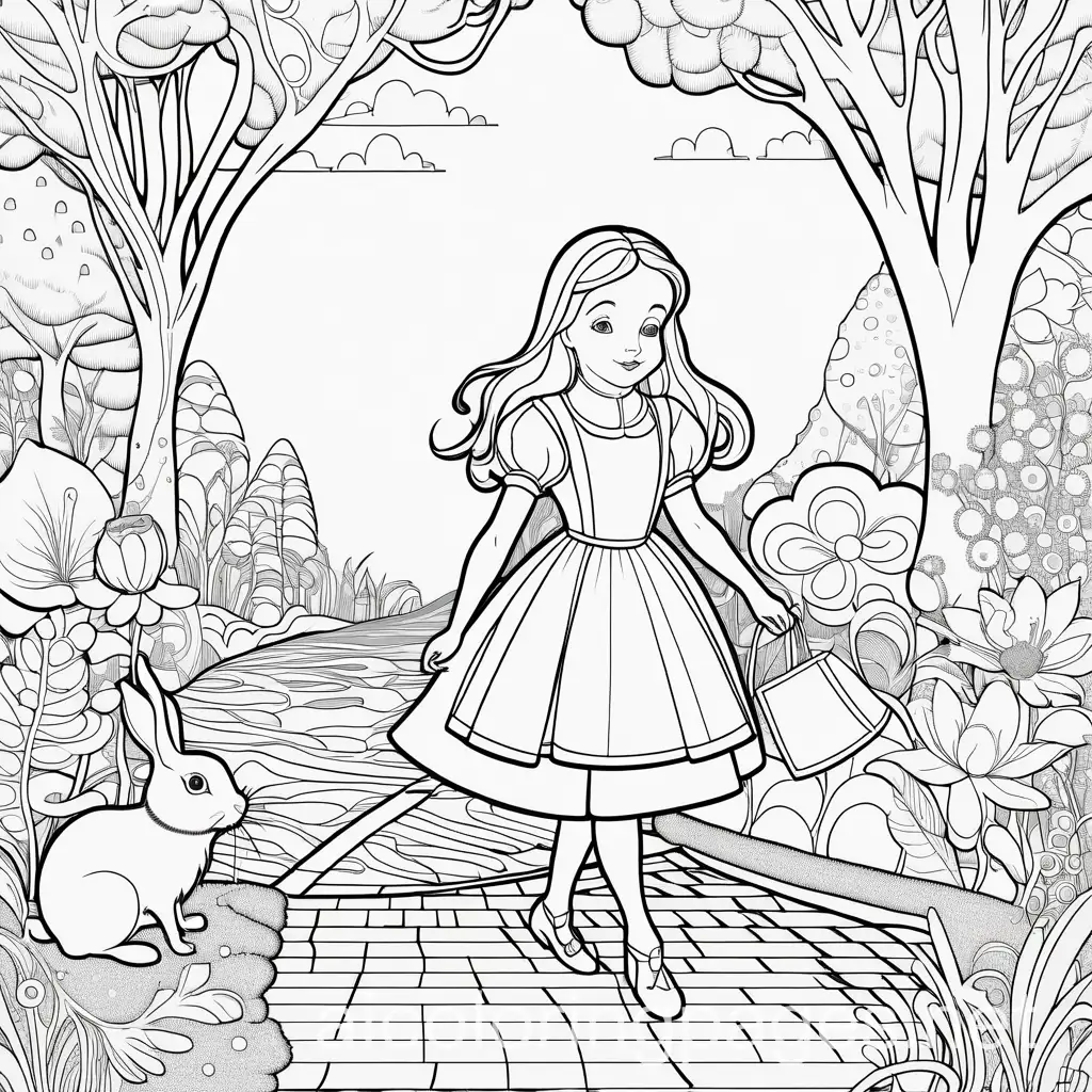 Alice-in-Wonderland-Coloring-Page-Original-Illustration-Style