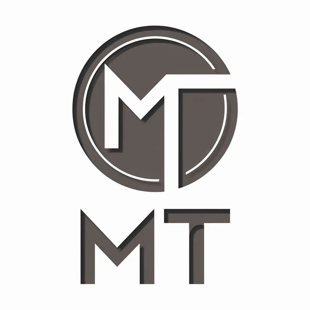 a vector logo design,with the text "MT", main symbol:circle,Moderate,clear background