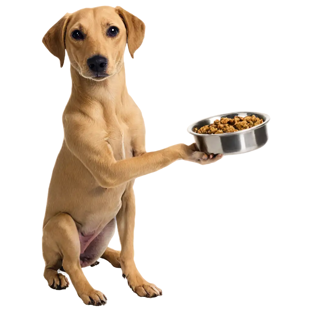 PNG-Image-of-a-Dog-Holding-a-Food-Bowl-HighQuality-and-Clear-Visual-Representation