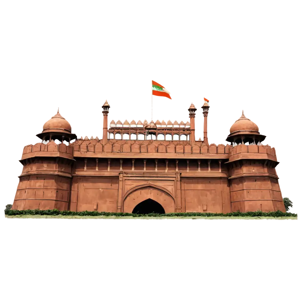 Cartoonish-PNG-of-Red-Fort-Bringing-Indias-Iconic-Monument-to-Life