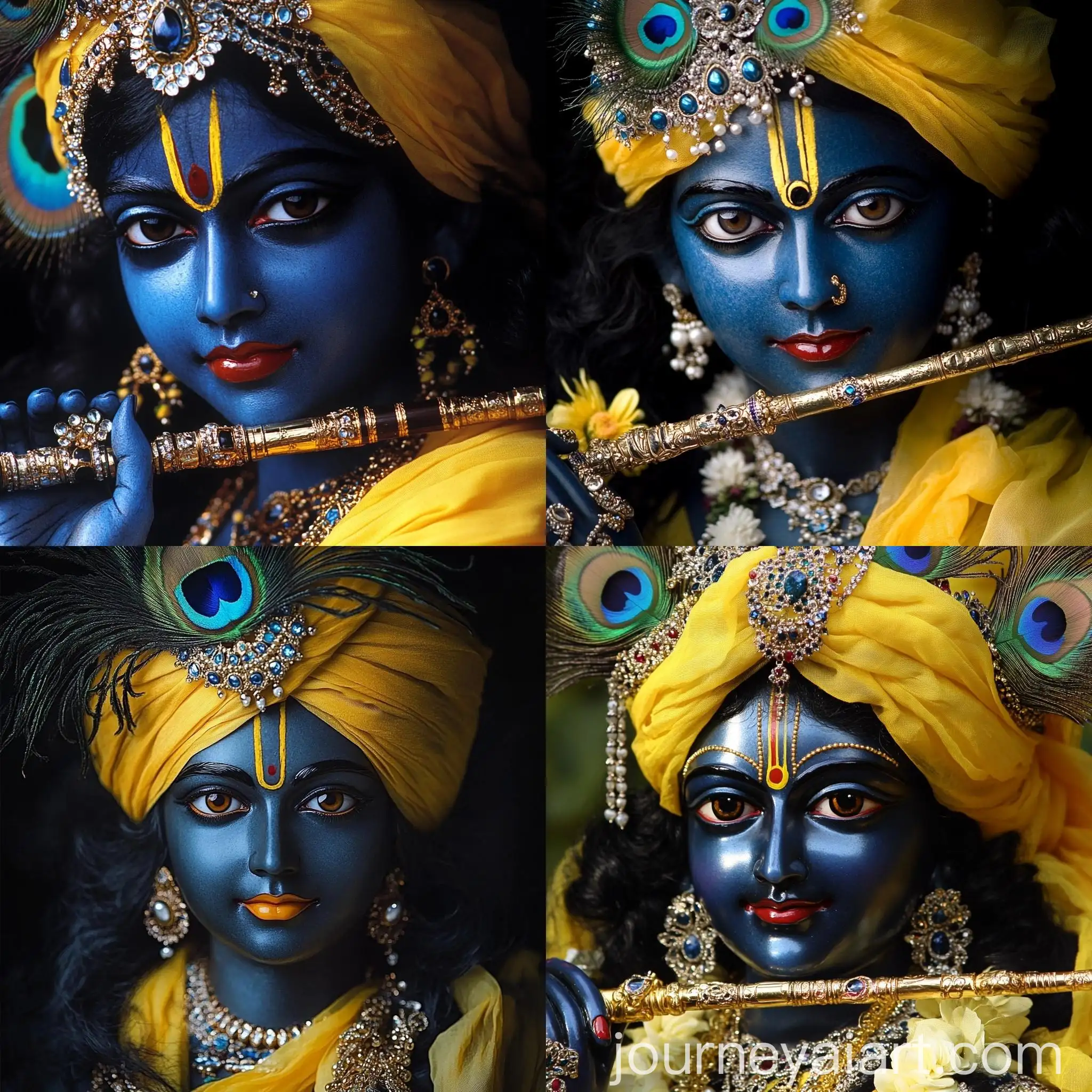 Divine-Lord-Sri-Krishna-with-Peacock-Feather-and-Flute