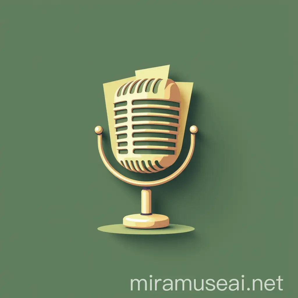 Logo Design for News Reporting Featuring Microphone and Paper