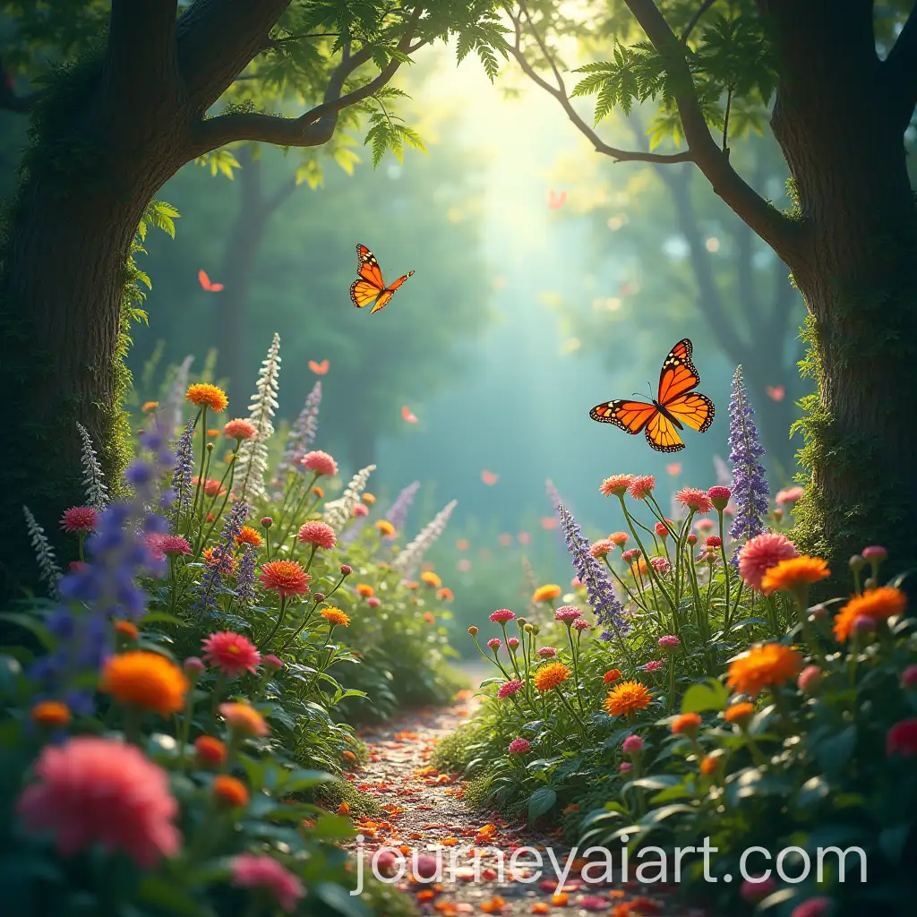 Enchanted-Garden-with-Vibrant-Flowers-and-Floating-Butterflies